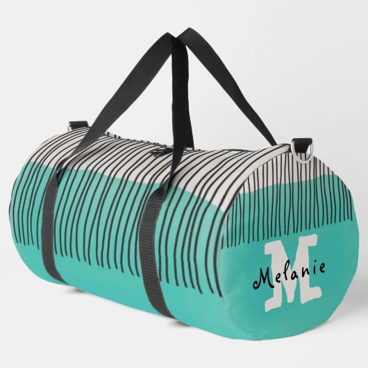 Abstract minimal style sketched trendy Monogram  Duffle Bag (Linke Ecke)