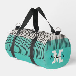 Abstract minimal style sketched trendy Monogram  Duffle Bag