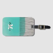 Abstract minimal style sketched trendy Monogram Gepäckanhänger (Vorderseite (Horizontal))