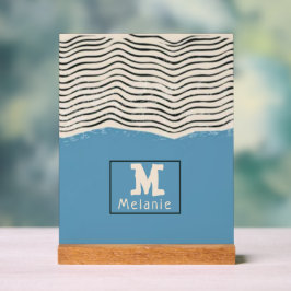 Abstract minimalist artistic lines Monogram Acrylschild