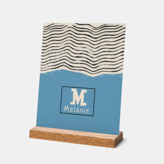 Abstract minimalist artistic lines Monogram Acrylschild (Winkel)