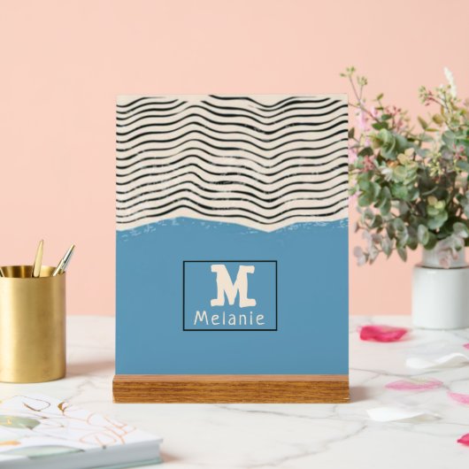 Abstract minimalist artistic lines Monogram Acrylschild (Hochzeit)