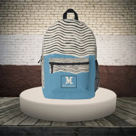 Abstract minimalist artistic lines Monogram Bedruckter Rucksack