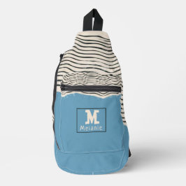 Abstract minimalist artistic lines Monogram Crossbody Bag