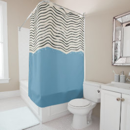 Abstract minimalist artistic lines Monogram Duschvorhang