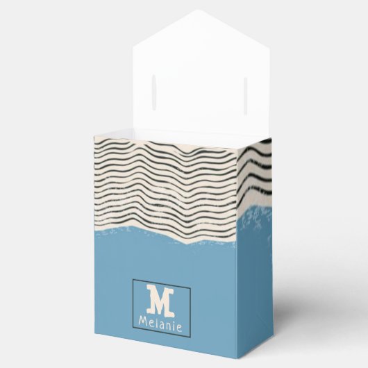 Abstract minimalist artistic lines Monogram Geschenkschachtel (Geöffnet)