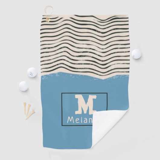 Abstract minimalist artistic lines Monogram Golfhandtuch (Insitu)