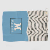 Abstract minimalist artistic lines Monogram Golfhandtuch (Horizontal)