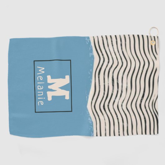 Abstract minimalist artistic lines Monogram Golfhandtuch (Horizontal)