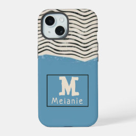 Abstract minimalist artistic lines Monogram iPhone 15 Hülle