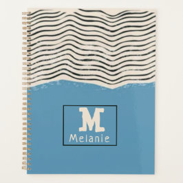 Abstract minimalist artistic lines Monogram Planer