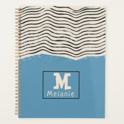 Abstract minimalist artistic lines Monogram Planer (Vorderseite)