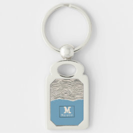 Abstract minimalist artistic lines Monogram Schlüsselanhänger