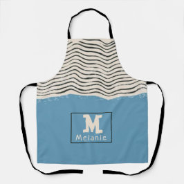 Abstract minimalist artistic lines Monogram Schürze