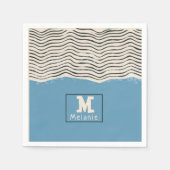 Abstract minimalist artistic lines Monogram Serviette (Vorderseite)