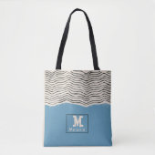 Abstract minimalist artistic lines Monogram Tasche (Vorderseite)