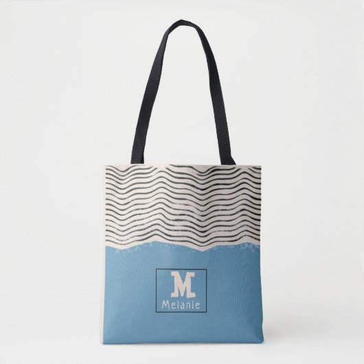 Abstract minimalist artistic lines Monogram Tasche (Vorderseite)