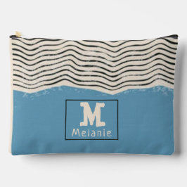 Abstract minimalist artistic lines Monogram Zubehörtasche