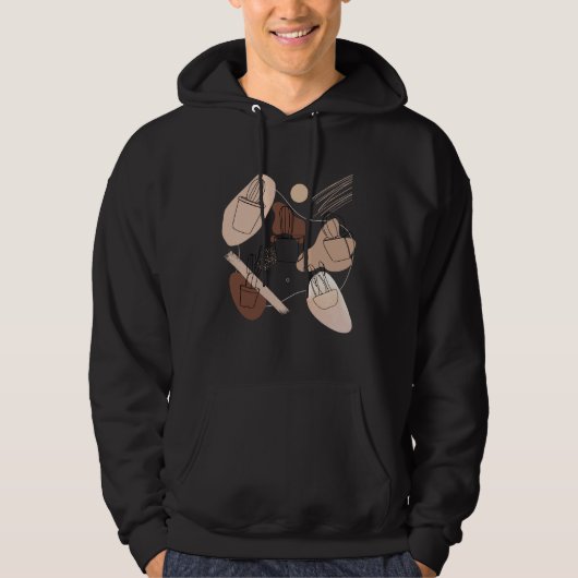 Abstract Minimalist Cactus Aesthetic Boho Cactus Hoodie (Vorderseite)