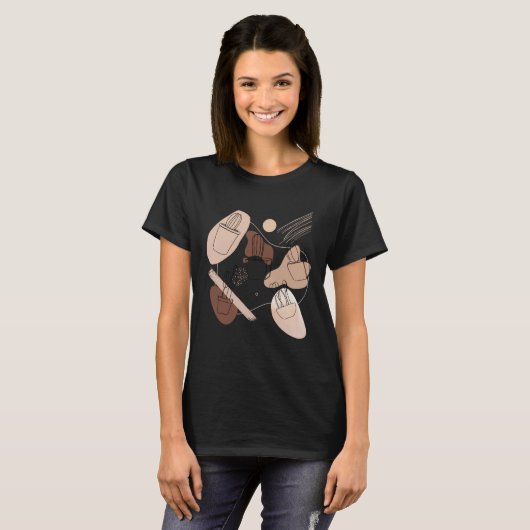 Abstract Minimalist Cactus  Aesthetic Boho Cactus  T-Shirt (Vorne ganz)