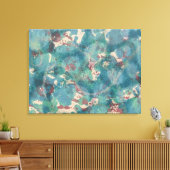 Abstract Mixed Media in Teal Aqua and Rust Leinwanddruck (Insitu (Wohnzimmer))