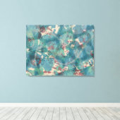 Abstract Mixed Media in Teal Aqua and Rust Leinwanddruck (Insitu (Holzboden))