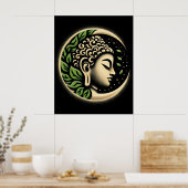 Abstract Modern Art | Calm Buddha Profile Portrait Poster (Küche)