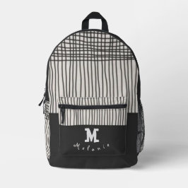 Abstract modern art minimal Monogram retro Bedruckter Rucksack