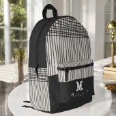 Abstract modern art minimal Monogram retro Bedruckter Rucksack