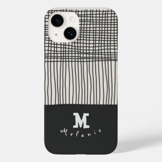 Abstract modern art minimal Monogram retro Case-Mate iPhone Hülle (Rückseite)