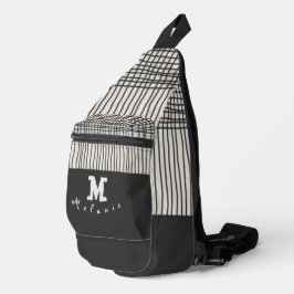 Abstract modern art minimal Monogram retro Crossbody Bag