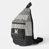 Abstract modern art minimal Monogram retro Crossbody Bag (Rechte Ecke)
