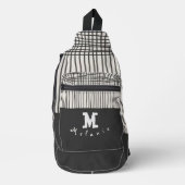 Abstract modern art minimal Monogram retro Crossbody Bag (Vorderseite)