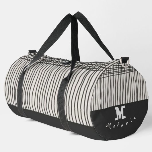 Abstract modern art minimal Monogram retro Duffle Bag (Linke Ecke)