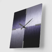 Abstract Modern Brushed Metal - Wall Clock Quadratische Wanduhr (Winkel)