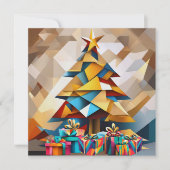 Abstract Modern Christmas Tree Flat Card (Vorderseite)