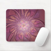 Abstract Modern Floral Fractal Art Berry Colors Mousepad (Mit Mouse)