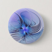 Abstract Modern Fractal Art Lavender Blue Button (Vorderseite)
