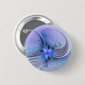 Abstract Modern Fractal Art Lavender Blue Button (Vorne & Hinten)