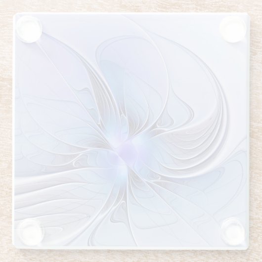 Abstract Modern Fractal Art Lavender Blue Glasuntersetzer (Rückseite)