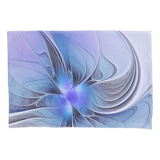 Abstract Modern Fractal Art Lavender Blue Kissenbezug (Vorderseite)