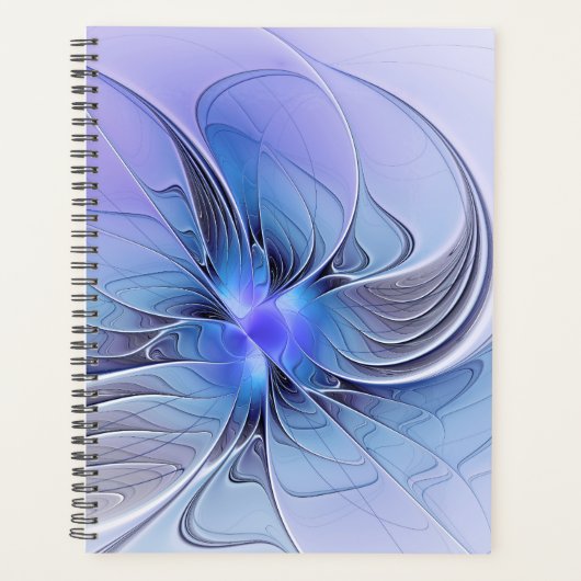 Abstract Modern Fractal Art Lavender Blue Planer (Vorderseite)