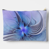Abstract Modern Fractal Art Lavender Blue Zubehörtasche (Rückseite)