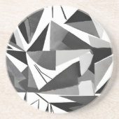 Abstract Modern Geometric Black & White Watercolor Getränkeuntersetzer (Vorne)