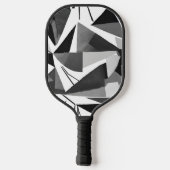 Abstract Modern Geometric Black & White Watercolor Pickleball Schläger (Rückseite)
