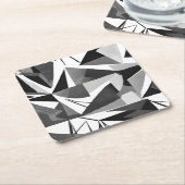 Abstract Modern Geometric Black & White Watercolor Rechteckiger Pappuntersetzer (angewinkelt)