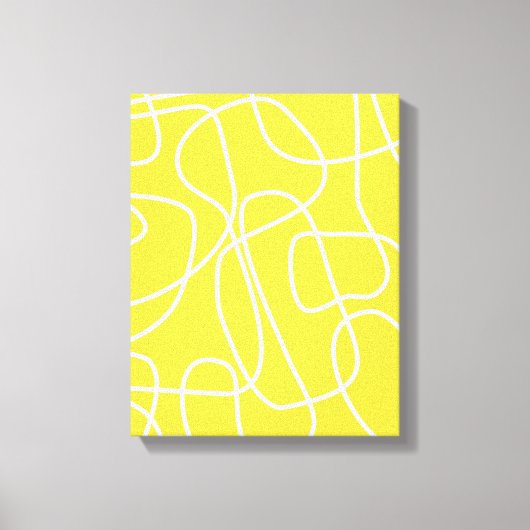 Abstract Modern Line Art in Yellow | Artsy Leinwanddruck (Vorderseite)