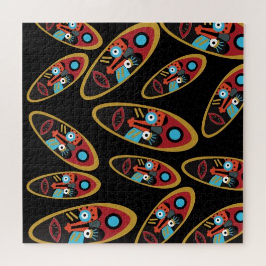 abstract modern masks pattern puzzle (Horizontal)