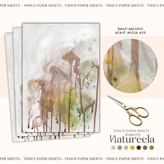 Abstract Modern Minimalist Decoupage Tissue Paper Seidenpapier