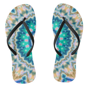 Abstract modern mosaic kaleidoscopic tile pattern badesandalen